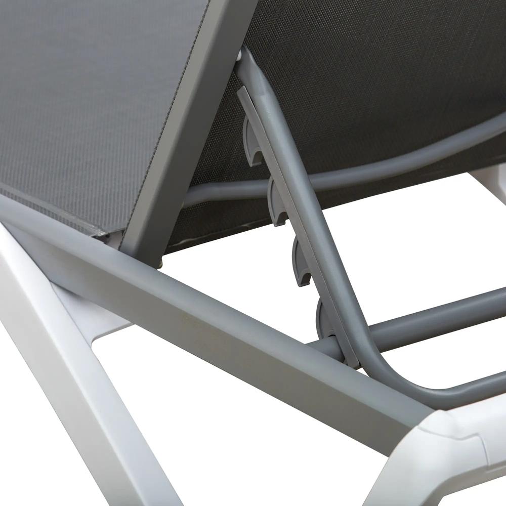 Outsunny Aluminium Frame Sun Lounger, with Adjustable Back - Grey 8