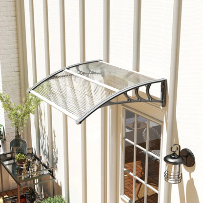 Outsunny Awning Front Door Rain Shelter Canopy 100 x 75cm 1