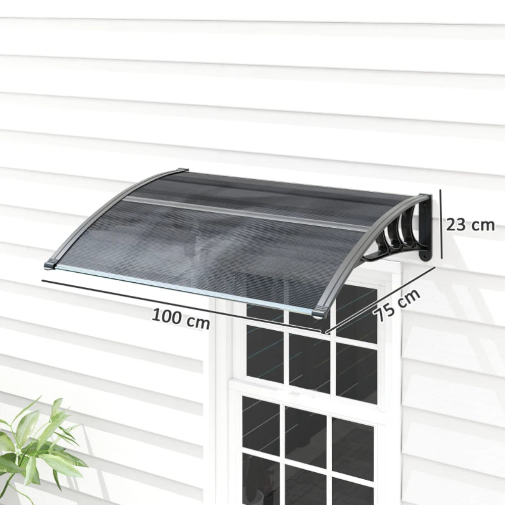 Outsunny Awning Front Door Rain Shelter Canopy 100 x 75cm 13