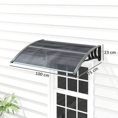 Outsunny Awning Front Door Rain Shelter Canopy 100 x 75cm 13