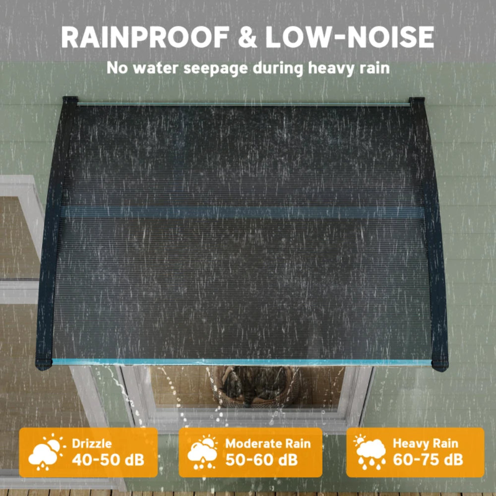 Outsunny Awning Front Door Rain Shelter Canopy 100 x 75cm 15