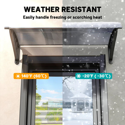 Outsunny Awning Front Door Rain Shelter Canopy 100 x 75cm 16