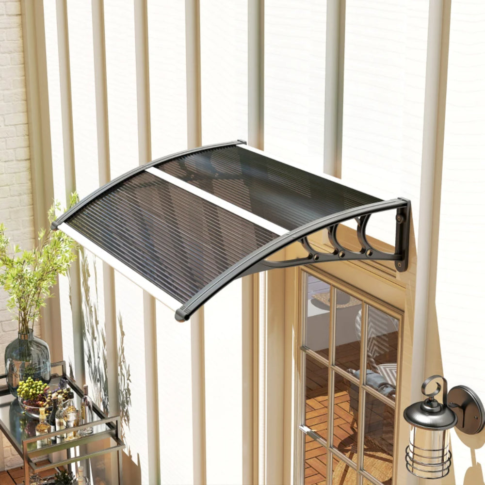 Outsunny Awning Front Door Rain Shelter Canopy 100 x 75cm 19