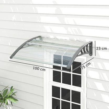 Outsunny Awning Front Door Rain Shelter Canopy 100 x 75cm 2