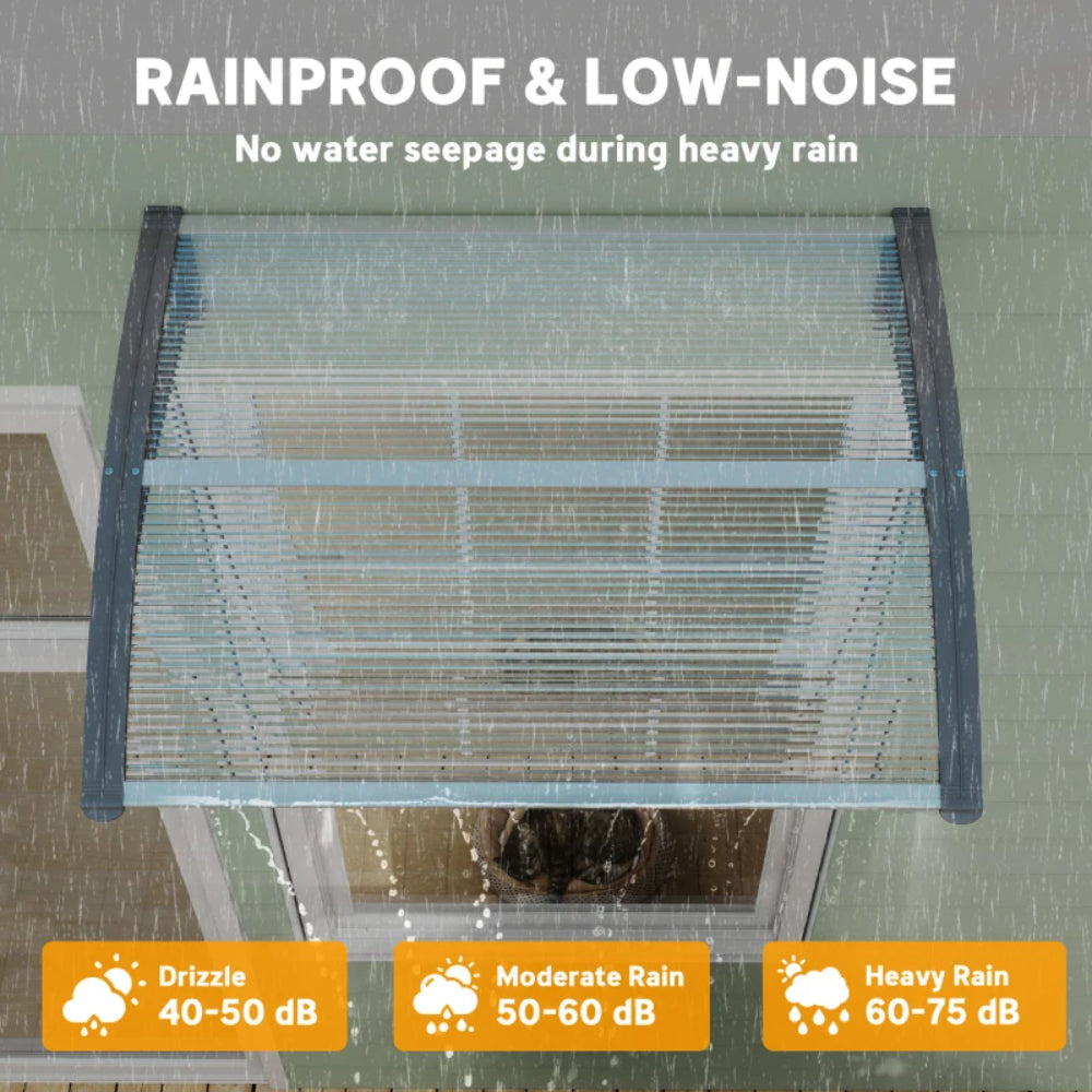 Outsunny Awning Front Door Rain Shelter Canopy 100 x 75cm 4