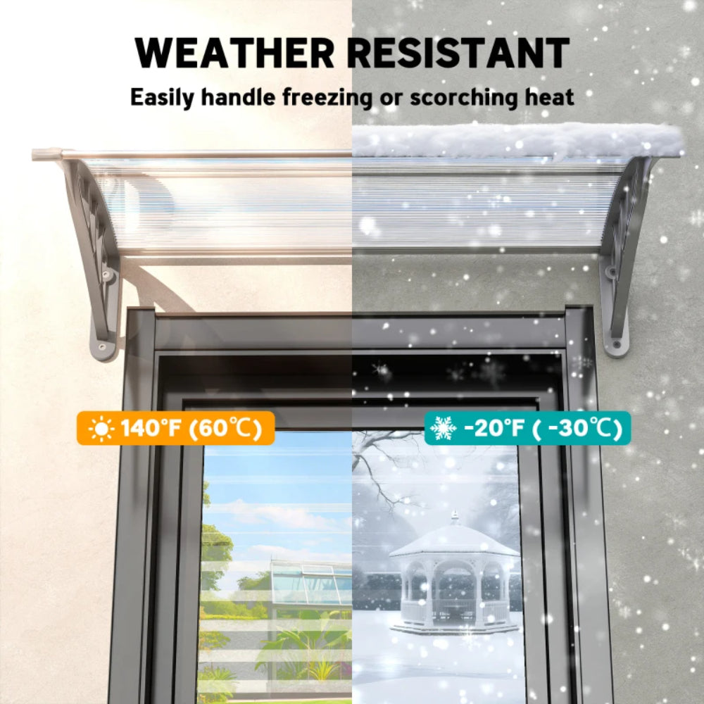 Outsunny Awning Front Door Rain Shelter Canopy 100 x 75cm 5