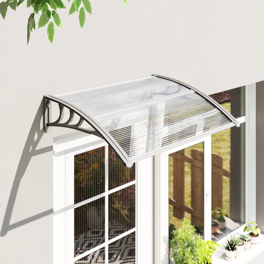 Outsunny Awning Front Door Rain Shelter Canopy 100 x 75cm 8