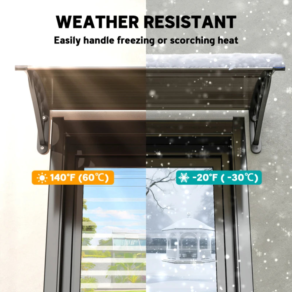 Outsunny Awning Front Door Rain Shelter Canopy 100 x 75cm Brown 5
