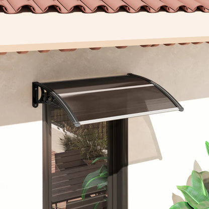 Outsunny Awning Front Door Rain Shelter Canopy 100 x 75cm Brown 8