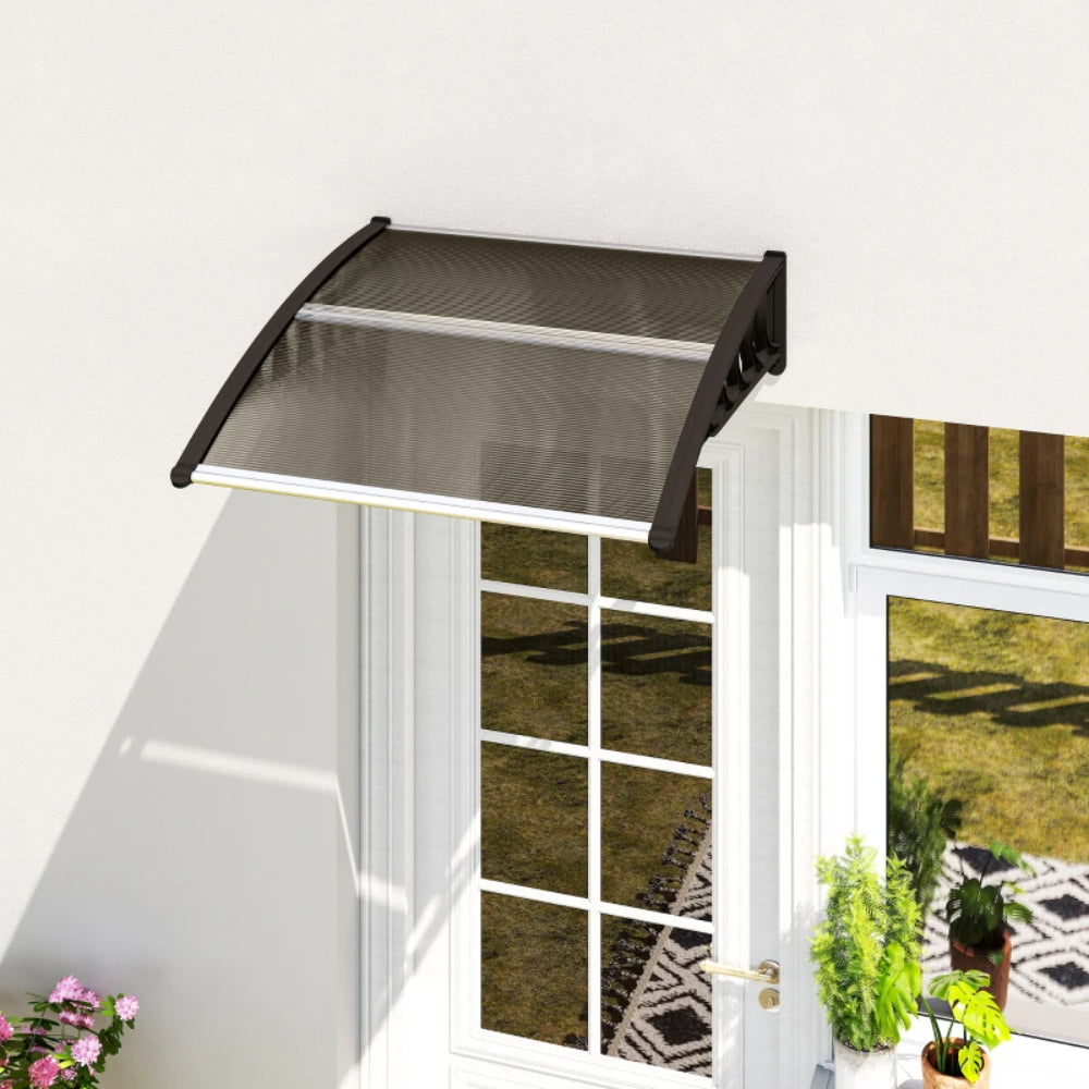 Outsunny Awning Front Door Rain Shelter Canopy 103 x 96.5 cm 1