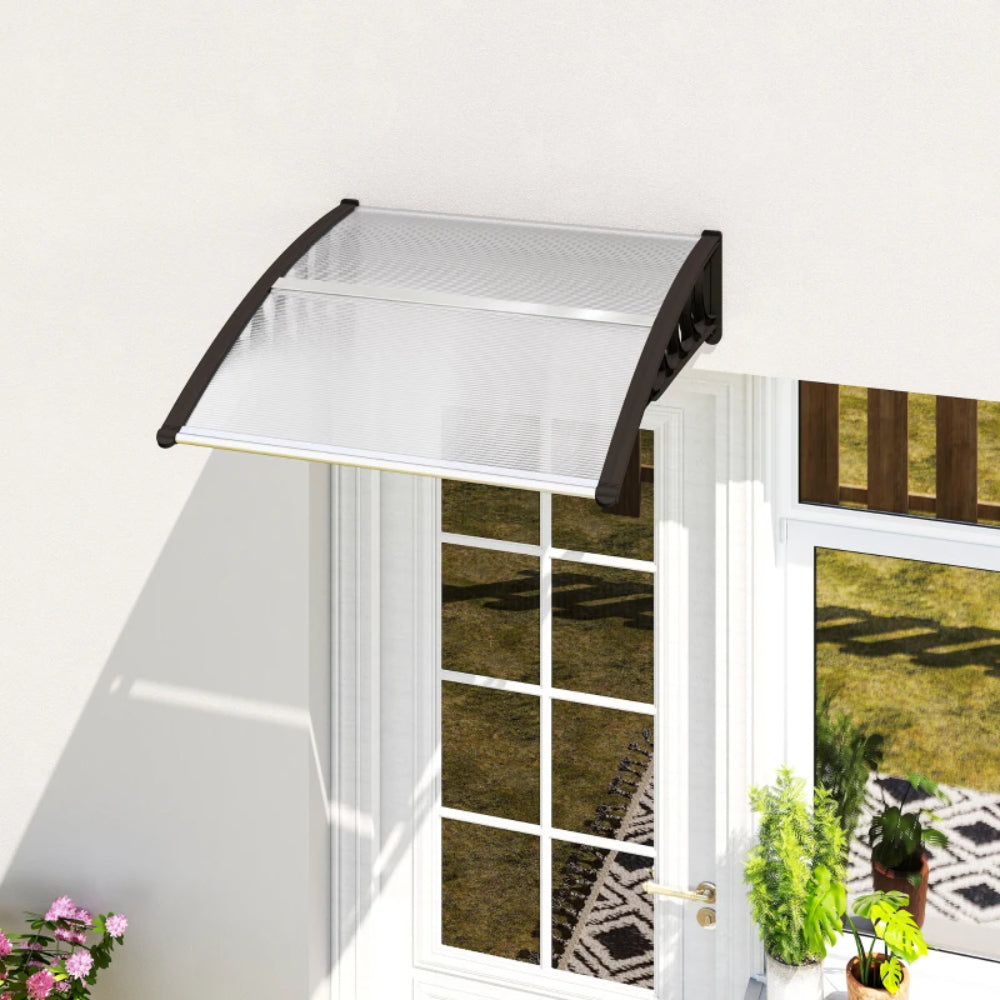 Outsunny Awning Front Door Rain Shelter Canopy 103 x 96.5 cm 12