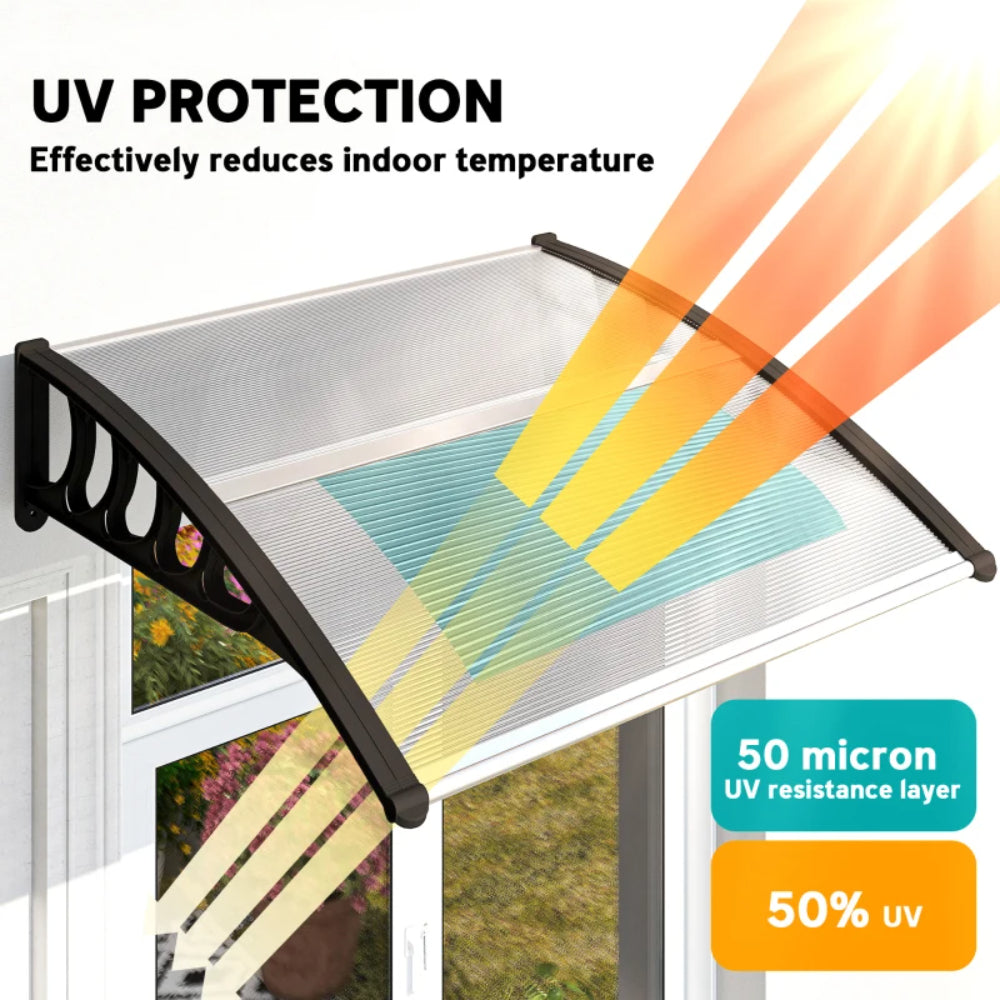 Outsunny Awning Front Door Rain Shelter Canopy 103 x 96.5 cm 14