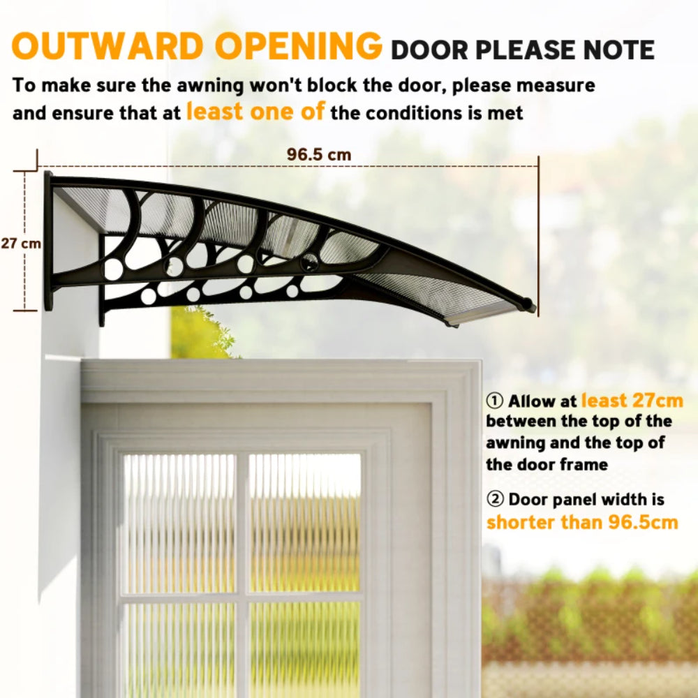 Outsunny Awning Front Door Rain Shelter Canopy 103 x 96.5 cm 17