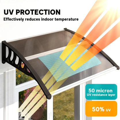 Outsunny Awning Front Door Rain Shelter Canopy 103 x 96.5 cm 3