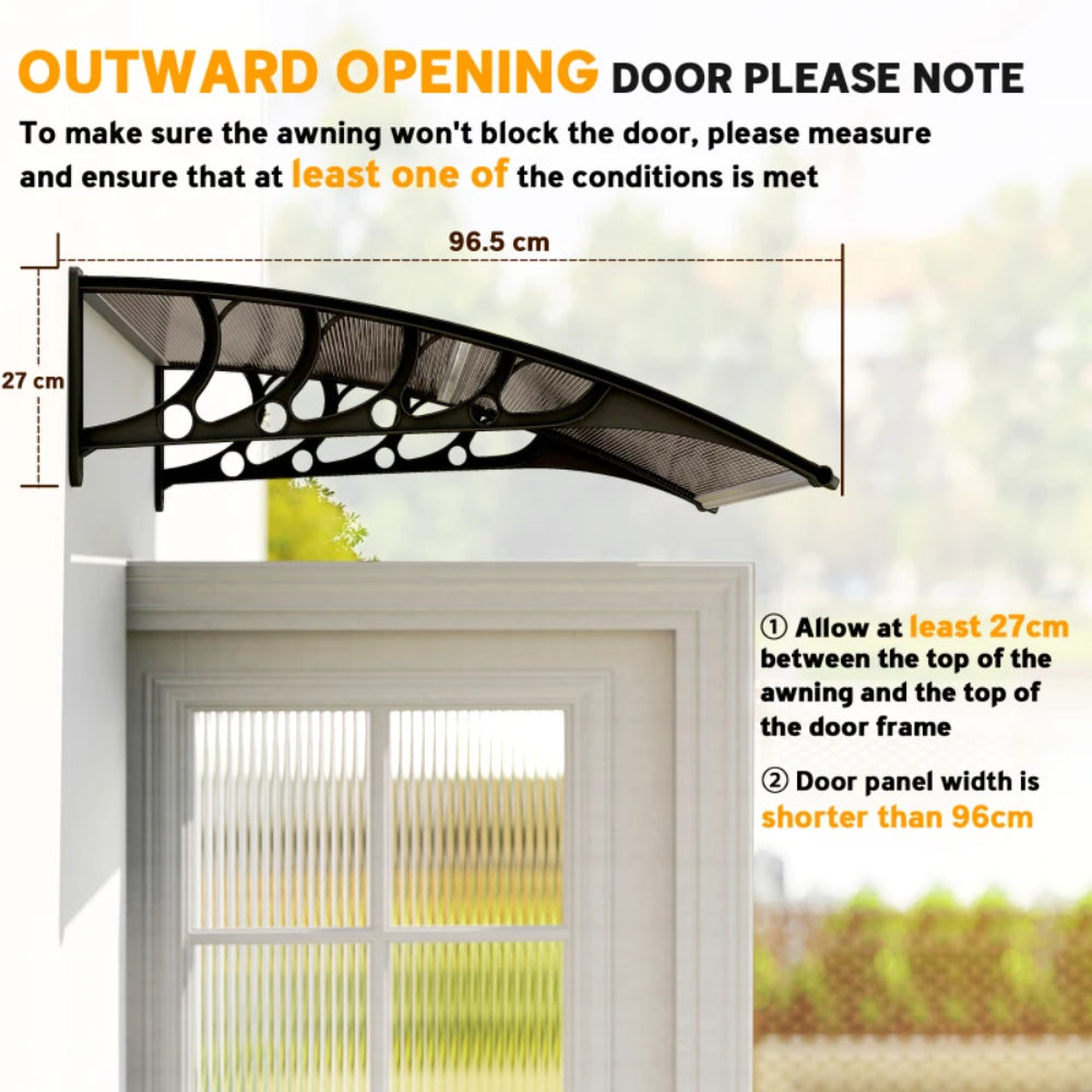 Outsunny Awning Front Door Rain Shelter Canopy 103 x 96.5 cm 6