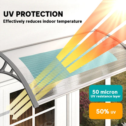 Outsunny Awning Front Door Rain Shelter Canopy 110 x 60cm Grey 3