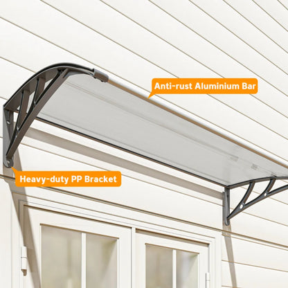 Outsunny Awning Front Door Rain Shelter Canopy 110 x 60cm Grey 7