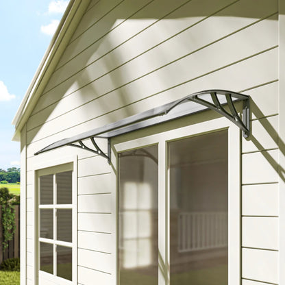 Outsunny Awning Front Door Rain Shelter Canopy 110 x 60cm Grey 8