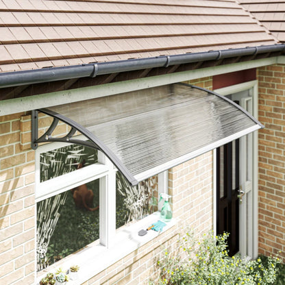 Outsunny Awning Front Door Rain Shelter Canopy 110 x 60cm Grey 9