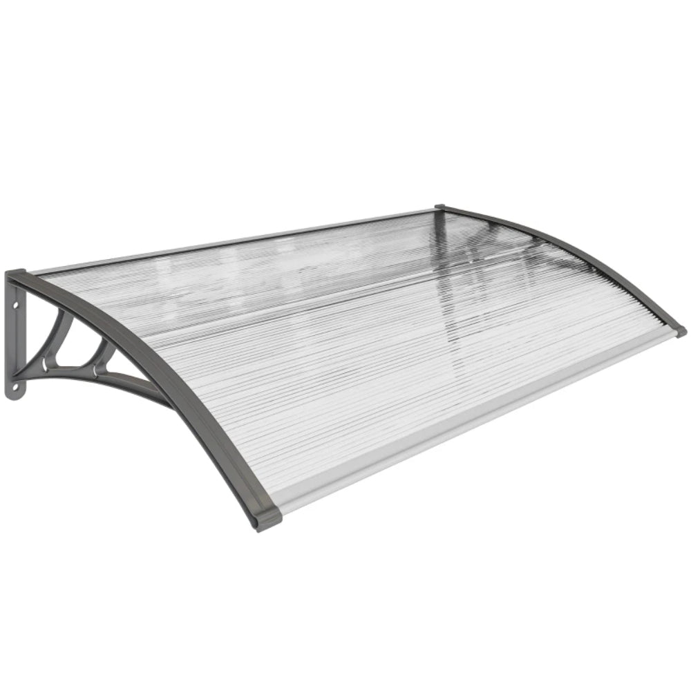 Outsunny Awning Front Door Rain Shelter Canopy 110 x 60cm Grey 