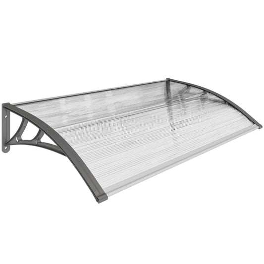 Outsunny Awning Front Door Rain Shelter Canopy 110 x 60cm Grey 