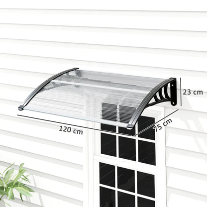 Outsunny Awning Front Door Rain Shelter Canopy 120 x 75cm 12