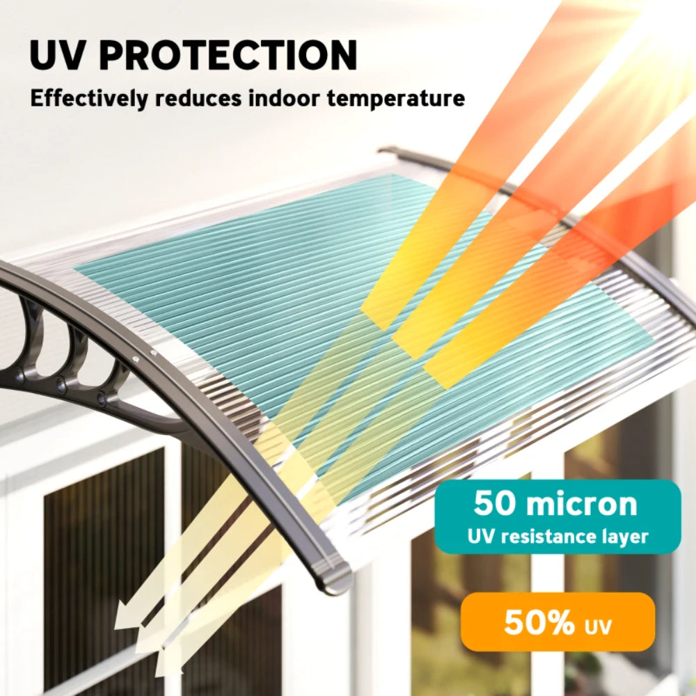 Outsunny Awning Front Door Rain Shelter Canopy 120 x 75cm 13