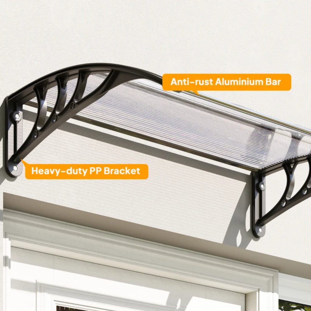 Outsunny Awning Front Door Rain Shelter Canopy 120 x 75cm 17