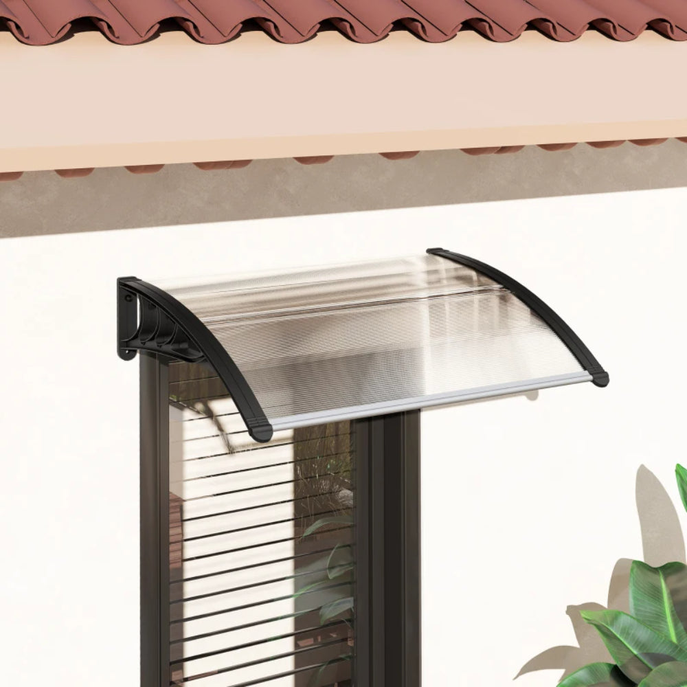 Outsunny Awning Front Door Rain Shelter Canopy 120 x 75cm 18