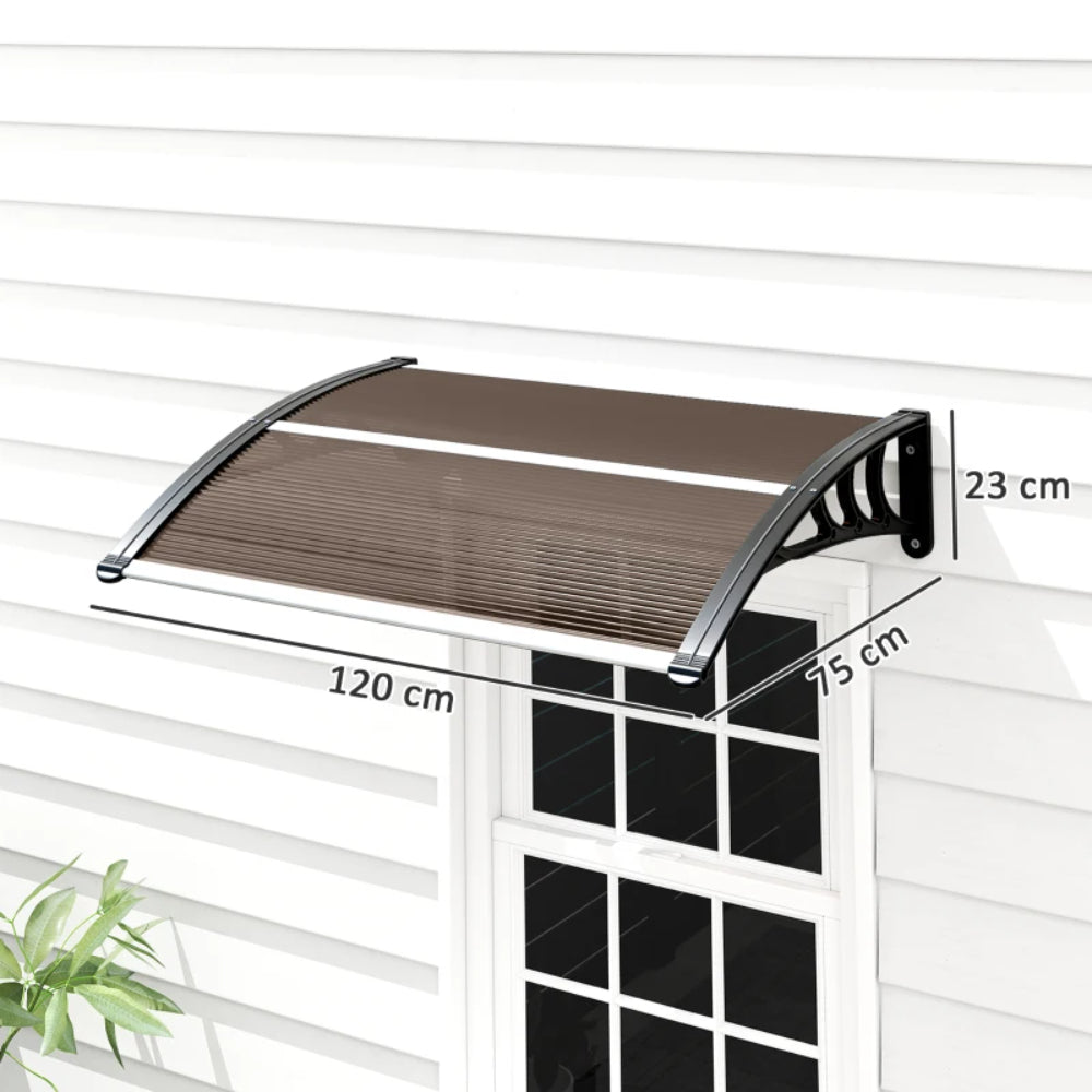 Outsunny Awning Front Door Rain Shelter Canopy 120 x 75cm 2