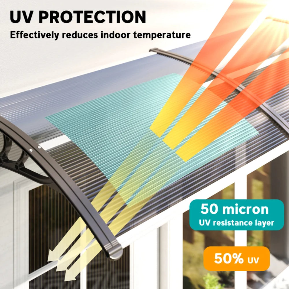 Outsunny Awning Front Door Rain Shelter Canopy 196 x 75cm 13