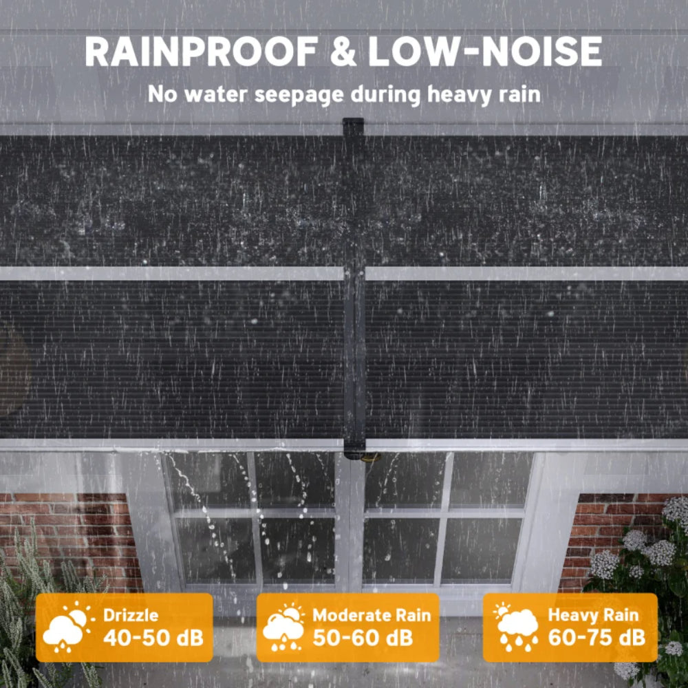 Outsunny Awning Front Door Rain Shelter Canopy 196 x 75cm 14