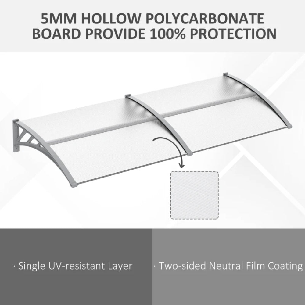 Outsunny Awning Front Door Rain Shelter Canopy 196 x 75cm 3