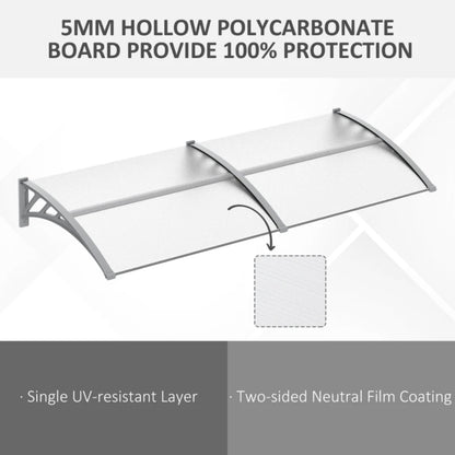 Outsunny Awning Front Door Rain Shelter Canopy 196 x 75cm 3