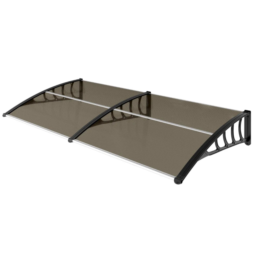 Outsunny Awning Front Door Rain Shelter Canopy 200 x 96cm Brown 10