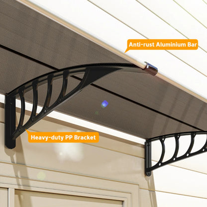 Outsunny Awning Front Door Rain Shelter Canopy 200 x 96cm Brown 7