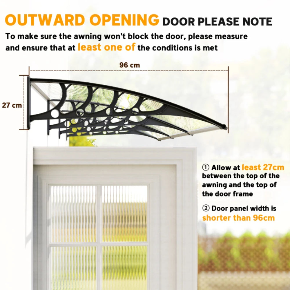 Outsunny Awning Front Door Rain Shelter Canopy 303 x 96cm 17