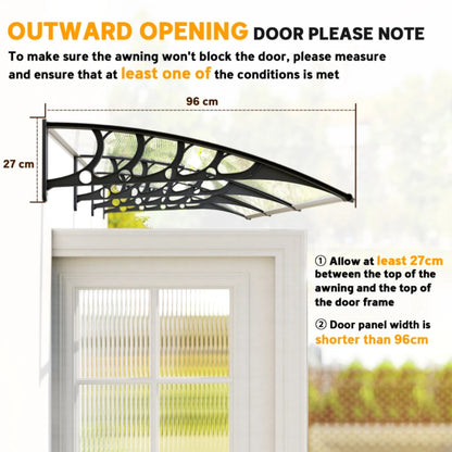 Outsunny Awning Front Door Rain Shelter Canopy 303 x 96cm 17