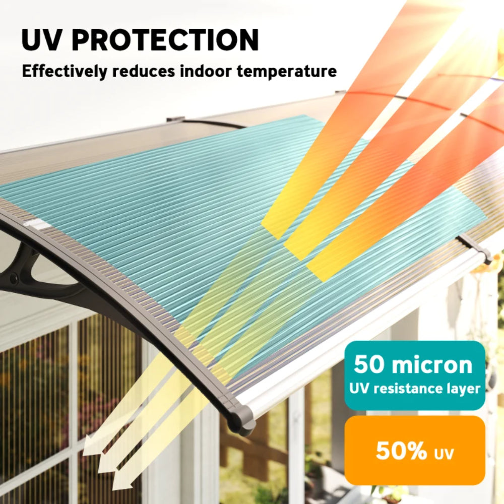 Outsunny Awning Front Door Rain Shelter Canopy 303 x 96cm 3