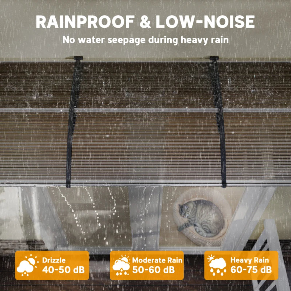 Outsunny Awning Front Door Rain Shelter Canopy 303 x 96cm 4
