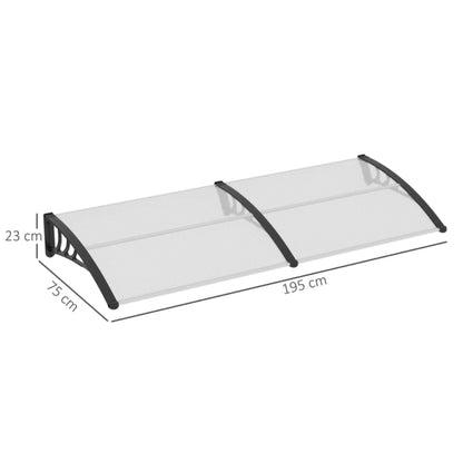 Outsunny Awning Front Door Rain Shelter Canopy 75 x 195cm 12