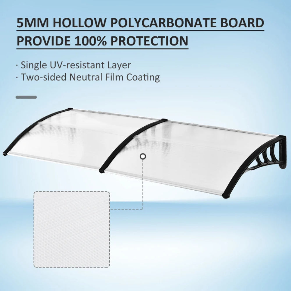 Outsunny Awning Front Door Rain Shelter Canopy 75 x 195cm 13