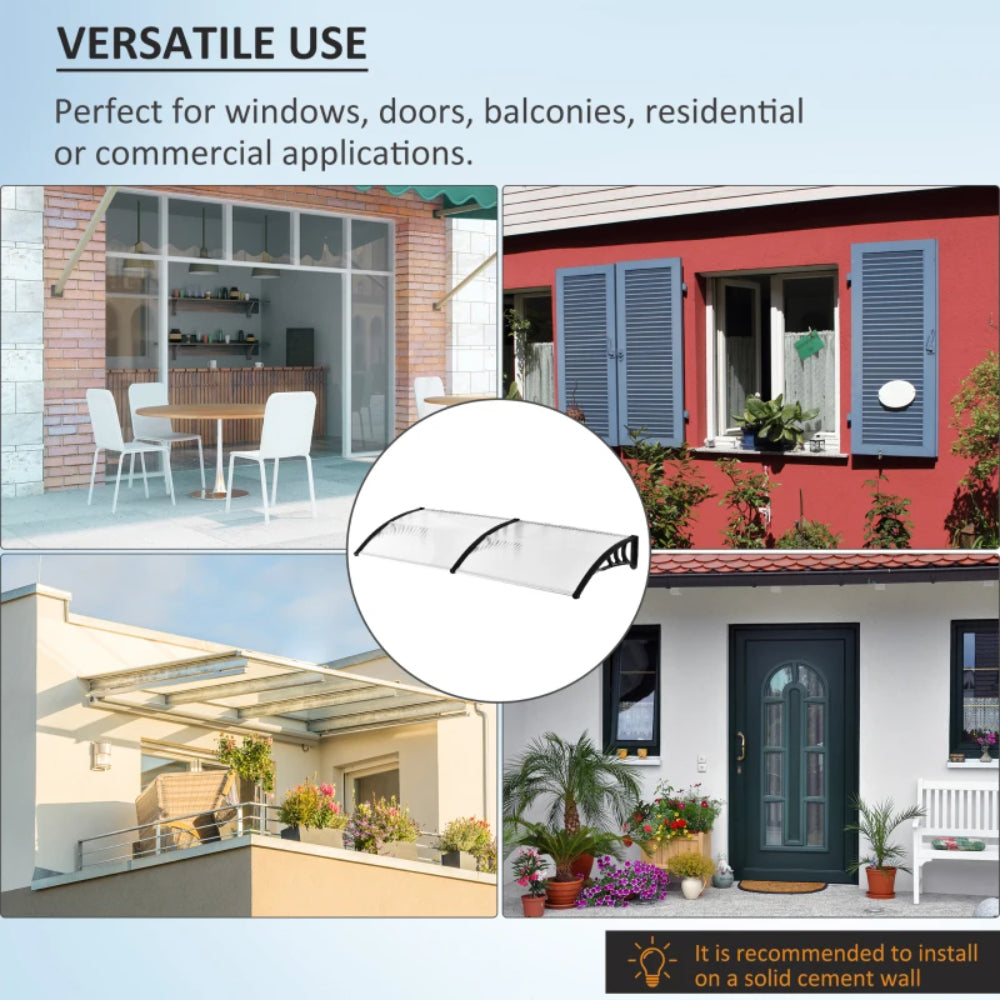 Outsunny Awning Front Door Rain Shelter Canopy 75 x 195cm 15