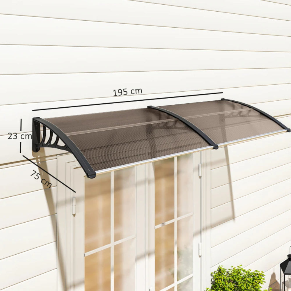 Outsunny Awning Front Door Rain Shelter Canopy 75 x 195cm 2