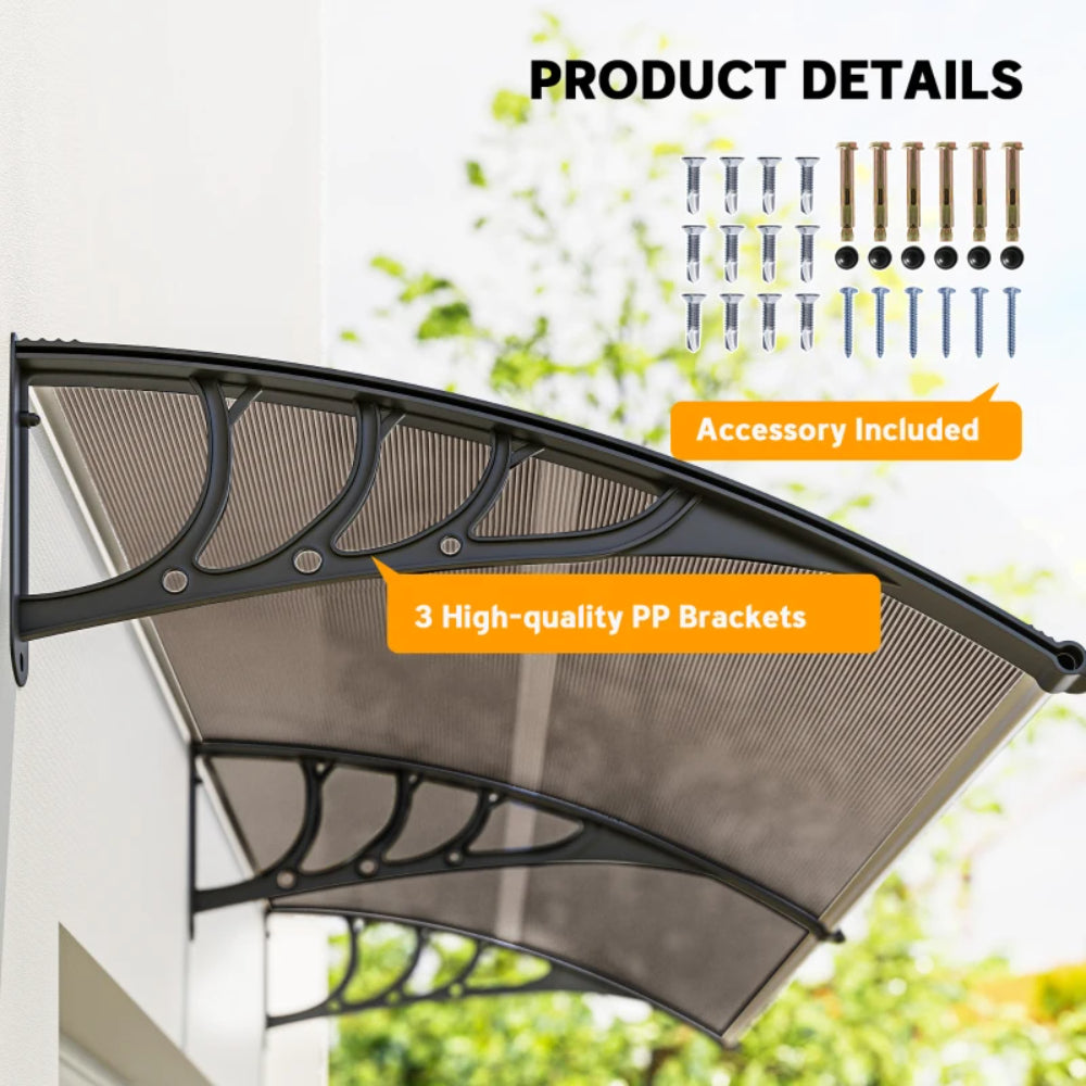 Outsunny Awning Front Door Rain Shelter Canopy 75 x 195cm 4