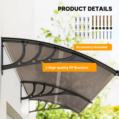Outsunny Awning Front Door Rain Shelter Canopy 75 x 195cm 4