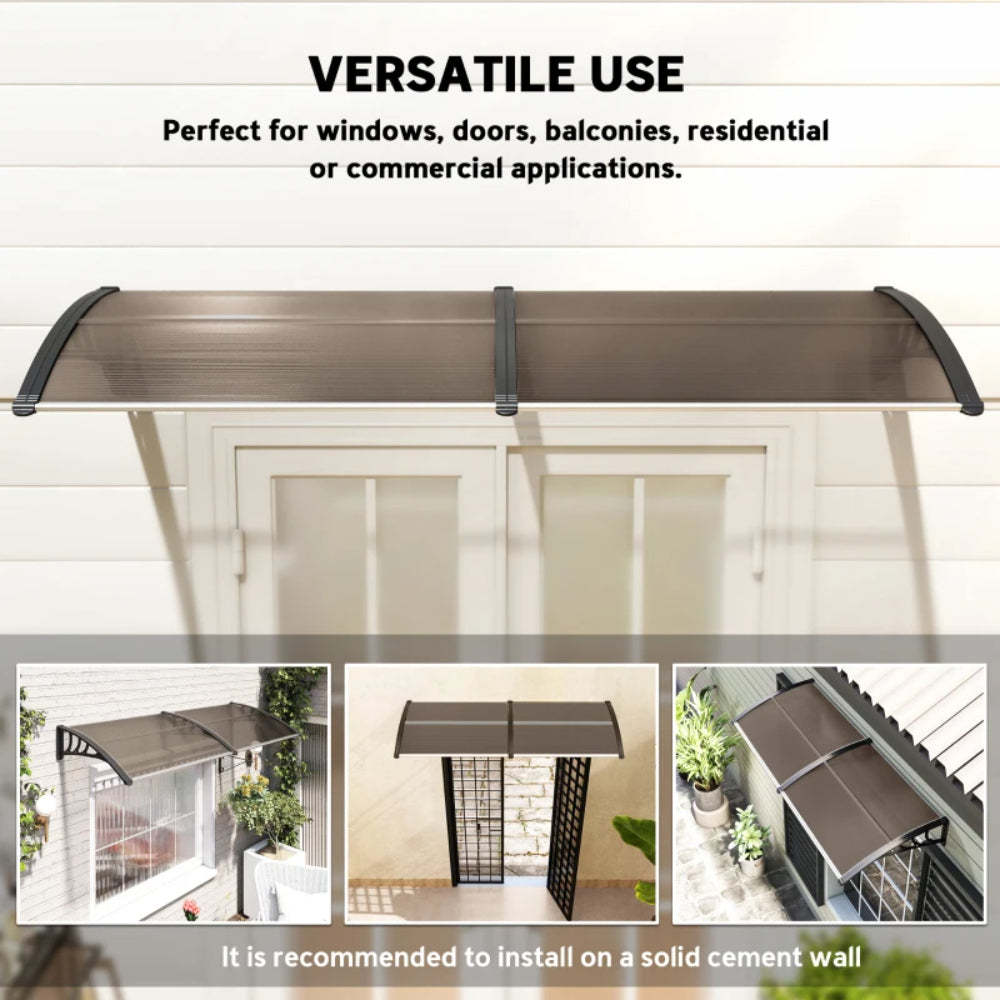Outsunny Awning Front Door Rain Shelter Canopy 75 x 195cm 5