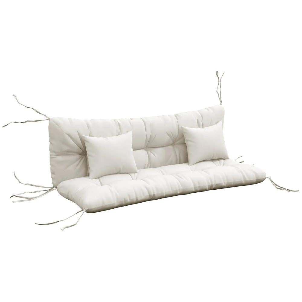 Outsunny Back and Seat Cushion Replacement with 2 Pillows, Patio Chair Cushions Set with Ties 
