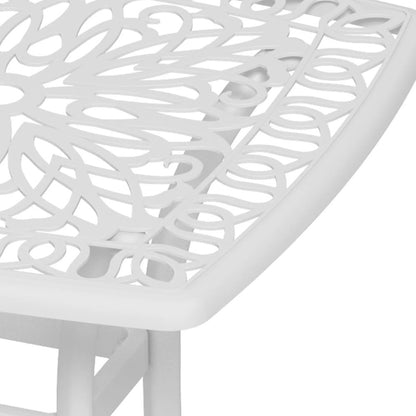 Outsunny Cast Aluminium Bistro Table, Outdoor Square Side Table with Umbrella Hole, Garden Table for Balcony 18