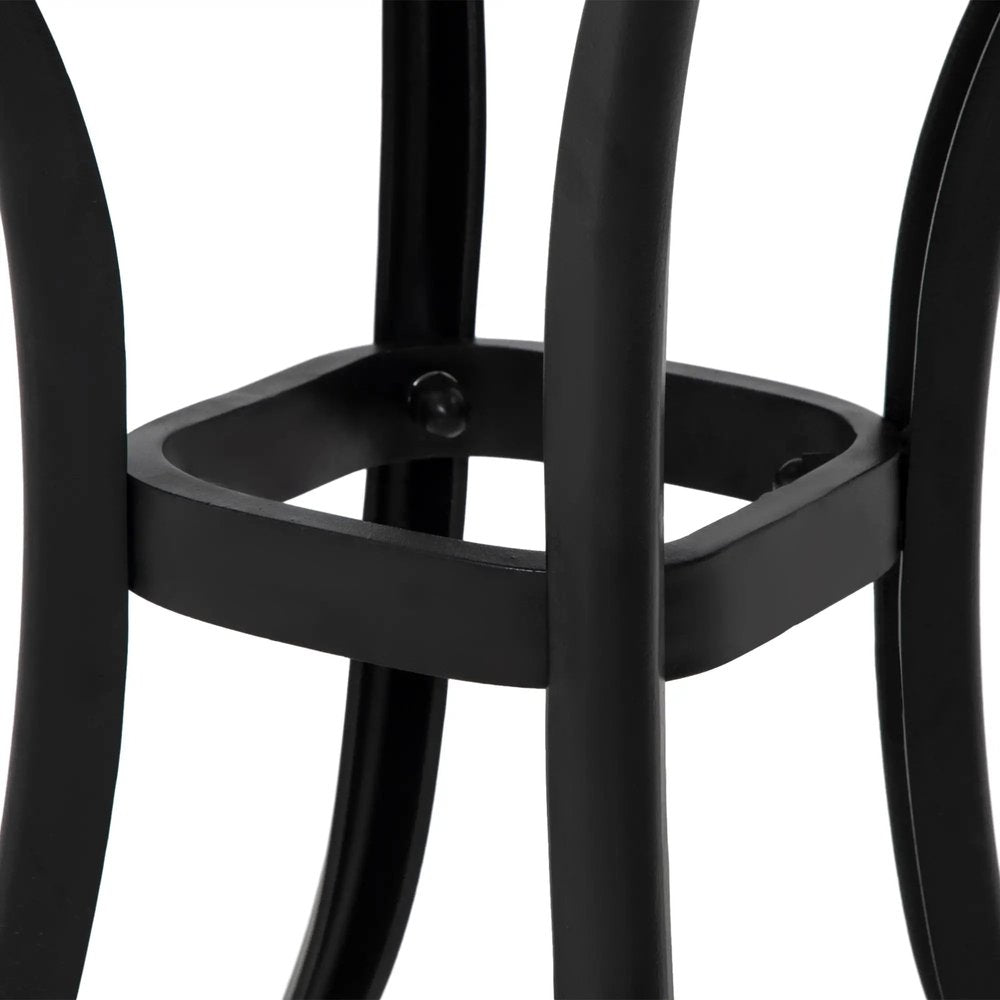 Outsunny Cast Aluminium Bistro Table, Outdoor Square Side Table with Umbrella Hole, Garden Table for Balcony 30